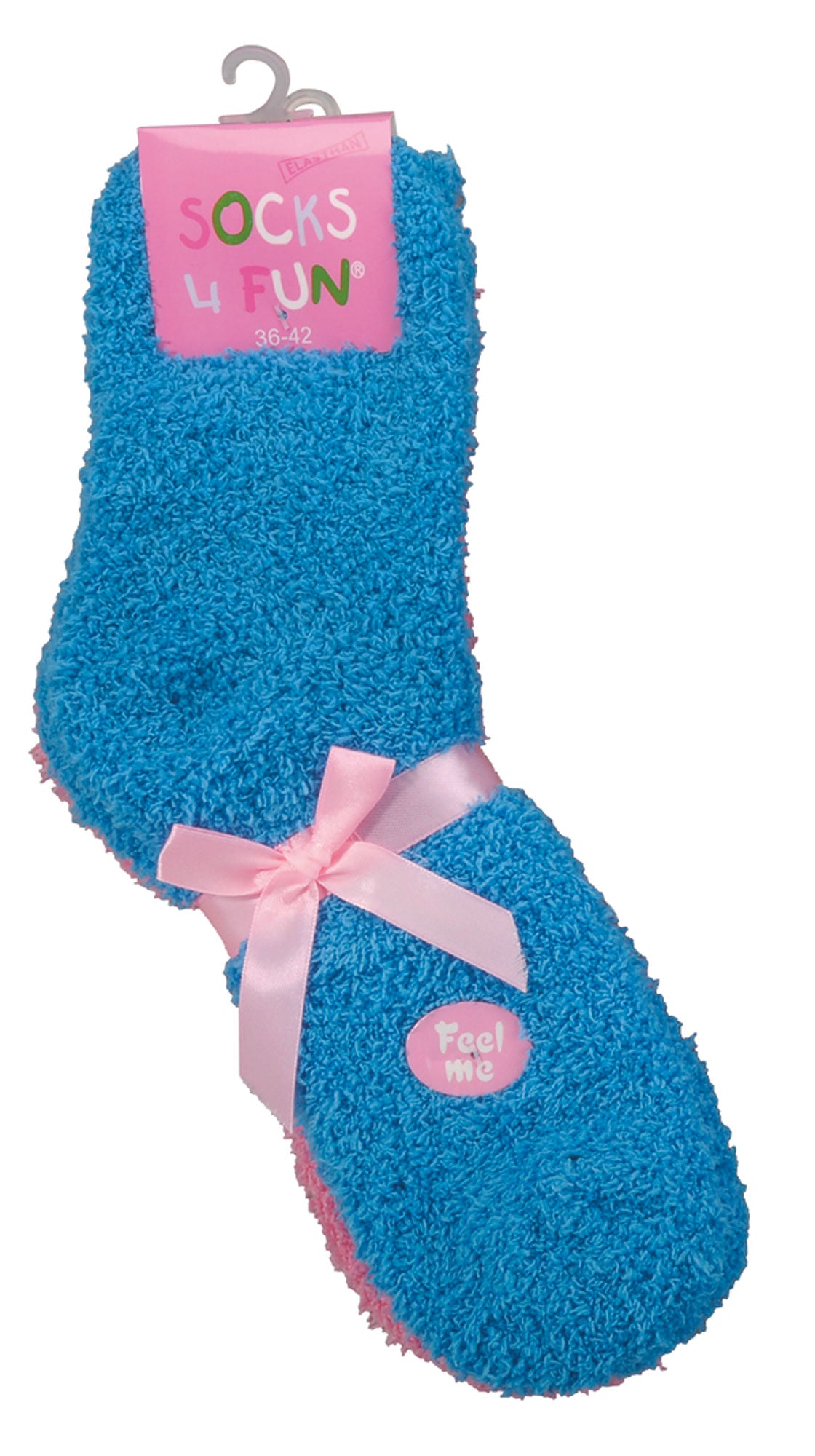 ABS-Kuschelsocken "Uni" mit Namen für Erwachsene - blau