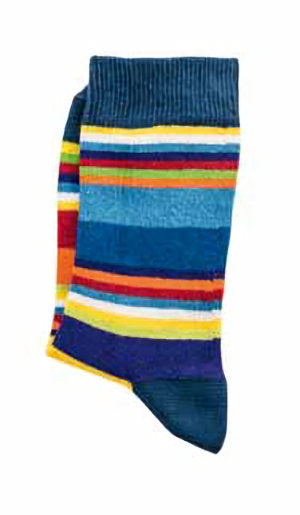 ABS-Thermo-Socken "Gute Laune Ringel" mit Namen - jeans