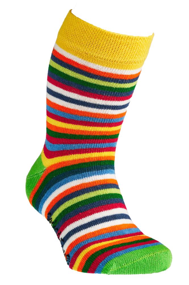 Baby-Stoppersocken "Gute Laune Ringel" Mit Namen - gelb