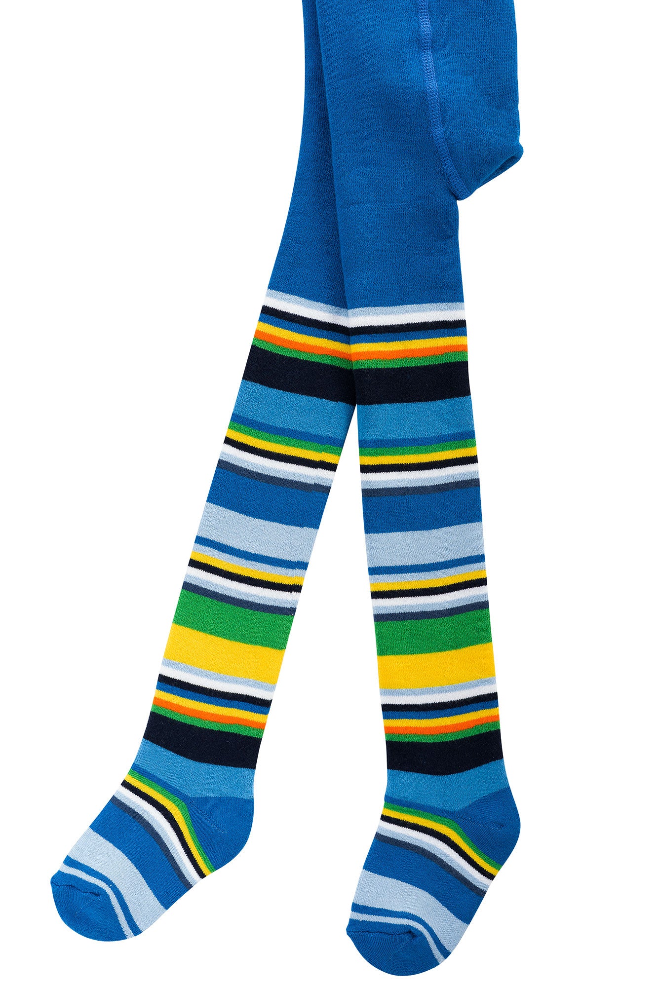 Namens-ABS-Thermostrumpfhose "Gute Laune Ringel" - blau