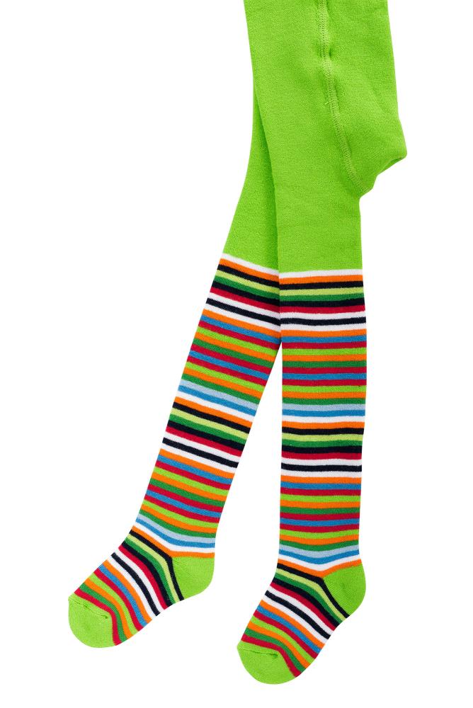 Namens-ABS-Thermostrumpfhose "Gute Laune Ringel" - grün
