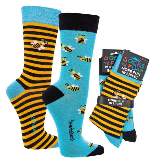 Unisex-Trendsocken "Rettet die Bienen" mit eigenem Text bedruckt
