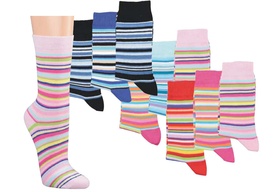 Söckchen "Ringel-Mix" mit Namens-Anti-Rutsch-Beschichtung - pink
