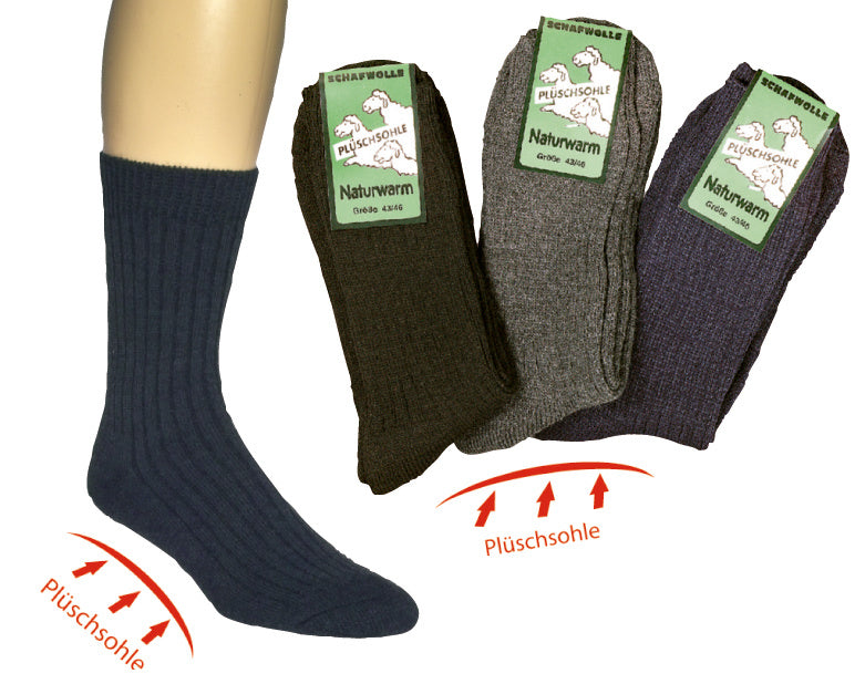 Schafwolle-Socken "Uni" mit Namens-ABS