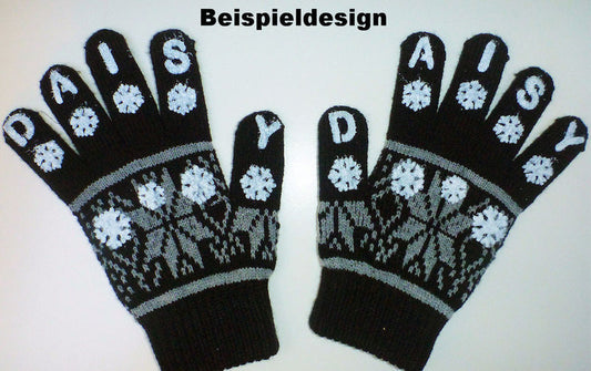 Strick-Handschuhe "Norweger" - grau 2