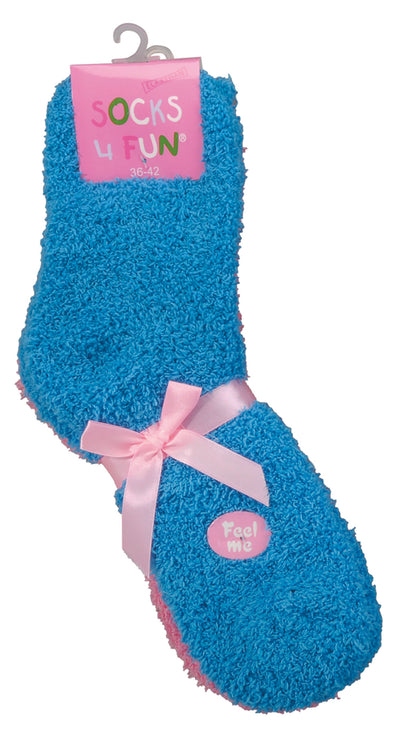 ABS-Kuschelsocken "Uni" mit Namen für Erwachsene - blau