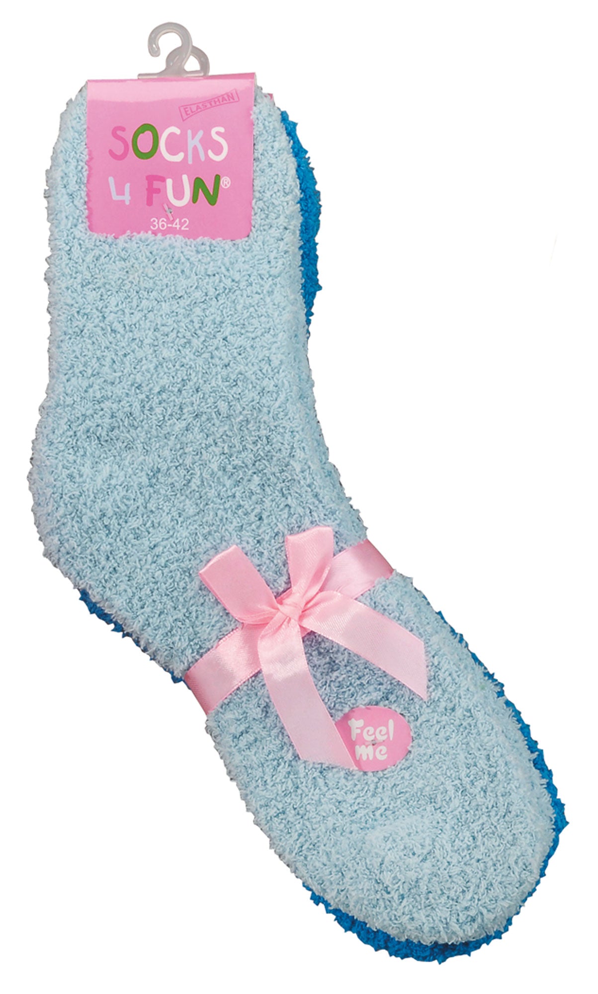 ABS-Kuschelsocken "Uni" mit Namen für Erwachsene - hellblau