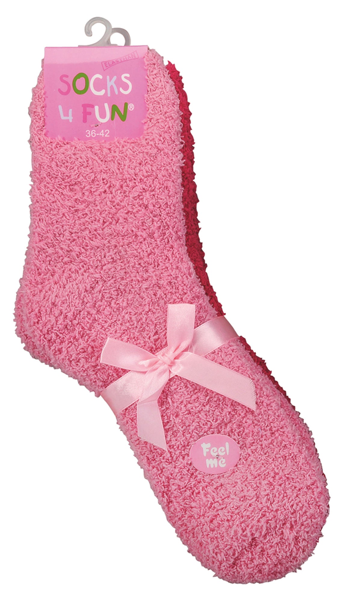 ABS-Kuschelsocken "Uni" mit Namen für Erwachsene - rosé