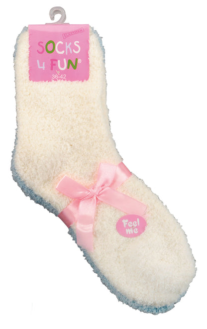 ABS-Kuschelsocken "Uni" mit Namen für Erwachsene - weiß