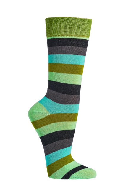 Unisex-Trendsocken "Ringel" mit individueller Anti-Rutsch-Beschichtung - grün