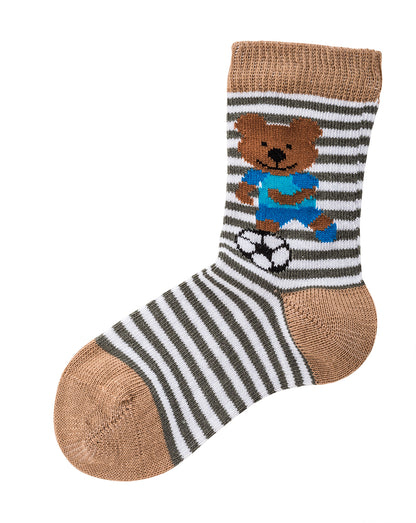 Baby-Stoppersocken "Jungs" mit Namen - Fussball Bär