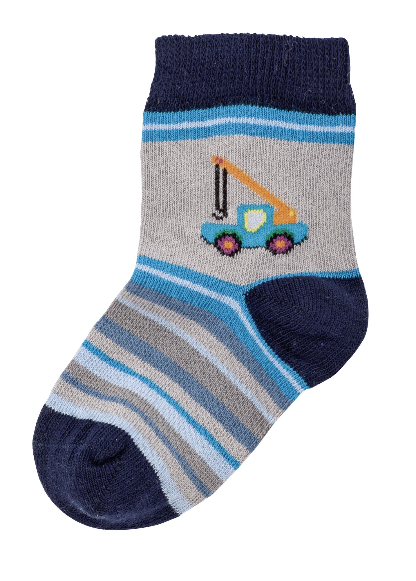 Baby-Stoppersocken "Jungs" mit Namen - Kran