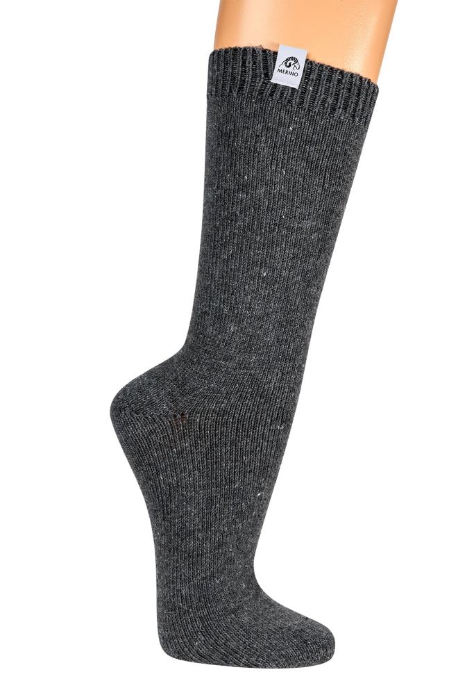 Merino-Wollsocken "Uni" mit individuellem Anti-Rutsch-Druck - grau