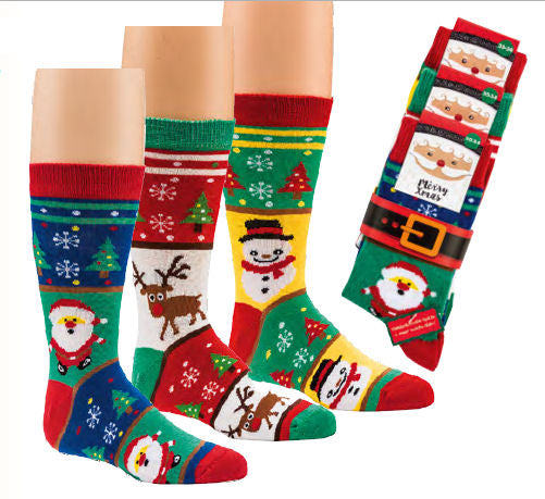 ABS-Socken "Merry Christmas" mit Namen für Kinder - Weihnachtsmann