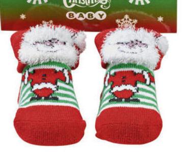 ABS-Erstlings-Söckchen "Merry Christmas" mit Namen