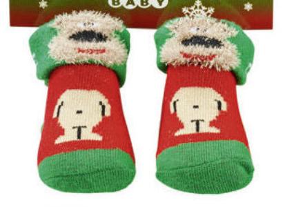 ABS-Erstlings-Söckchen "Merry Christmas" mit Namen