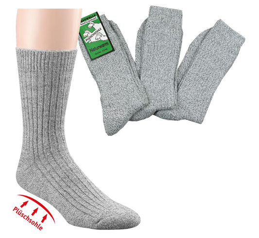 Wellness-Woll-Socken "Plüschsohle" mit Namens-ABS